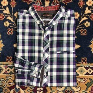 Ben Sherman Button Down in Tartan Plaid Contrast P